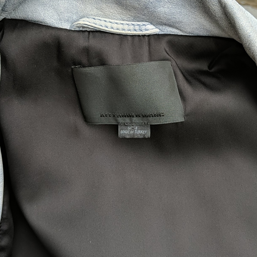 Alexander Wang Leather Moto Jacket, size 8 - Picture 8 of 9